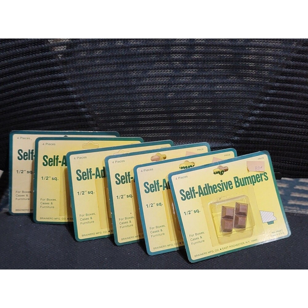 Vintage Brainerd Mfg Co Self Adhesive ½" Square Brown  Bumpers Lot Of 6 Packs